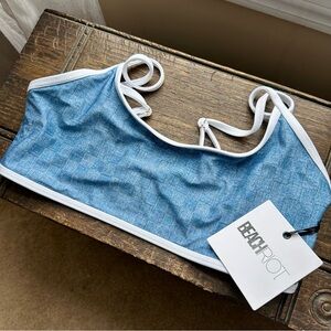 Beach Riot • Estelle Bikini Top in Denim Daze